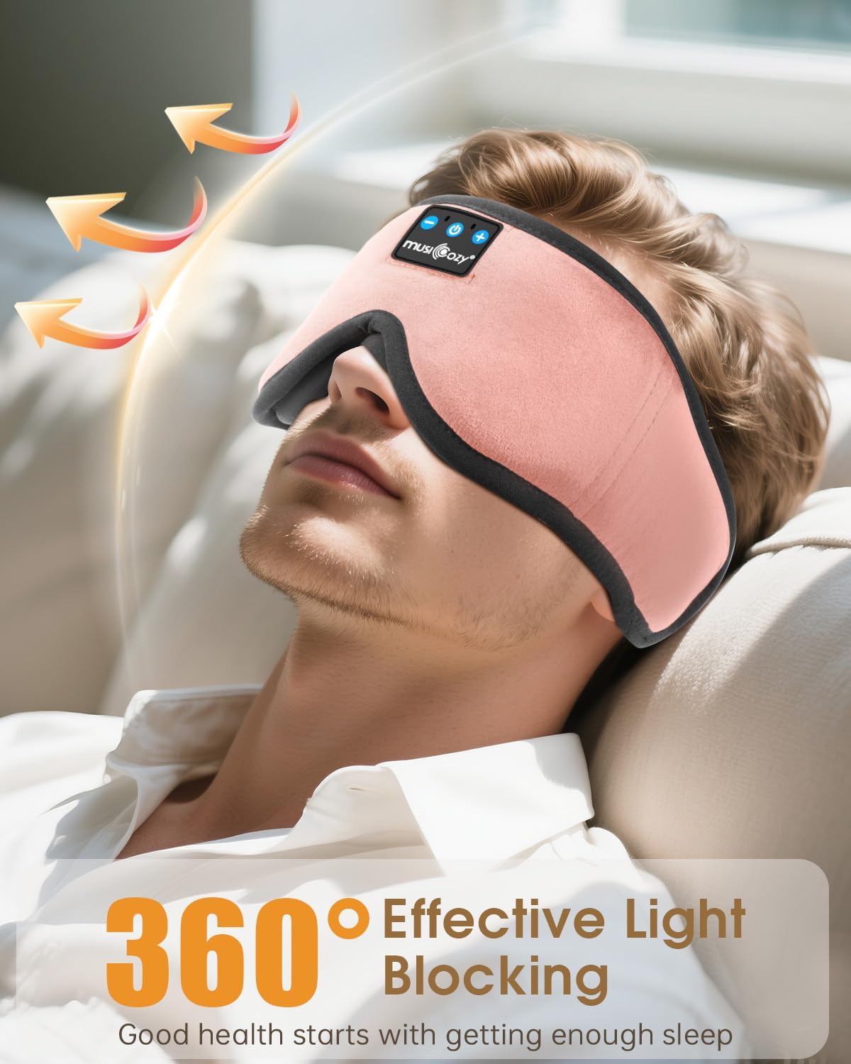 Detalle 1 de MUSICOZY 3D Bluetooth Sleep Mask Headphones with Bluetooth 5.4 and up to 16H playtime