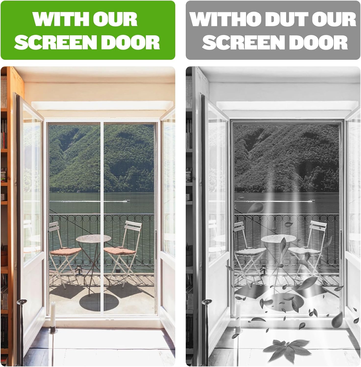 Detalle 2 de Flintronic Magnetic Fly Screen Door 90x200cm – Heavy Duty Mesh Curtain with Magnetic Closure