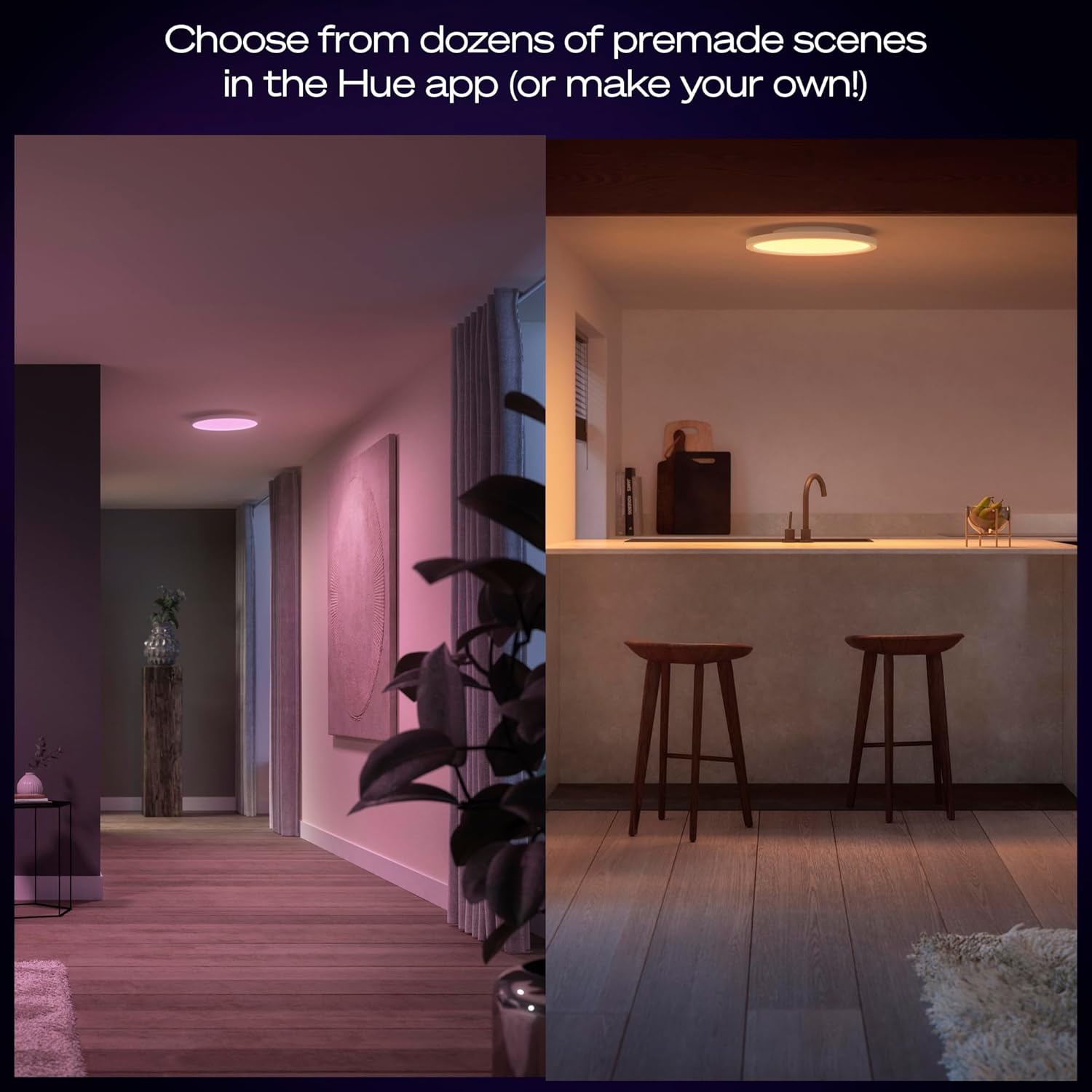Thumbnail 3 de Philips Hue Devote Smart LED Panel Light (Round 30cm) – White Frame, 2 Pack