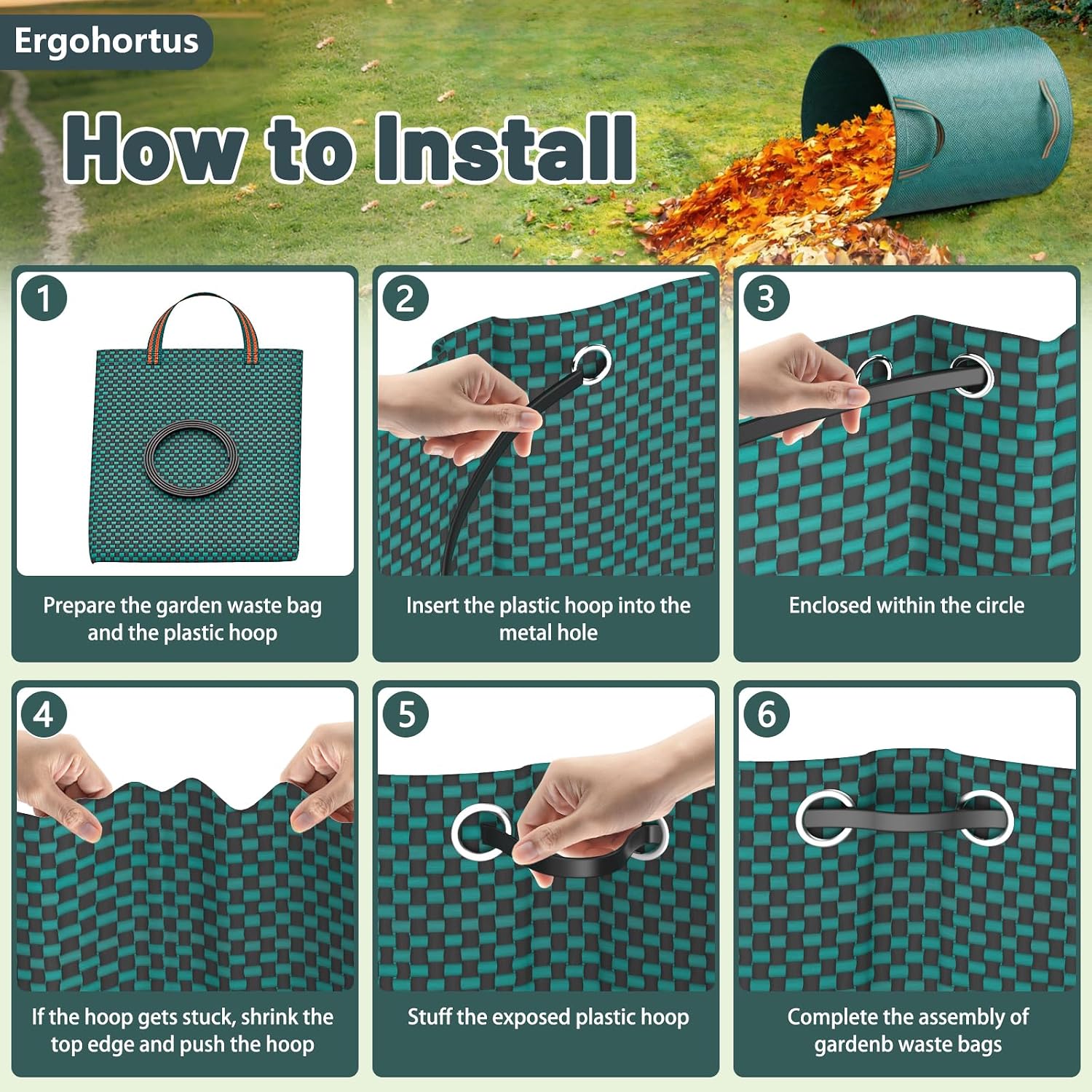 Thumbnail 6 de Ergohortus Garden Waste Bags Heavy Duty — 2 × 500L