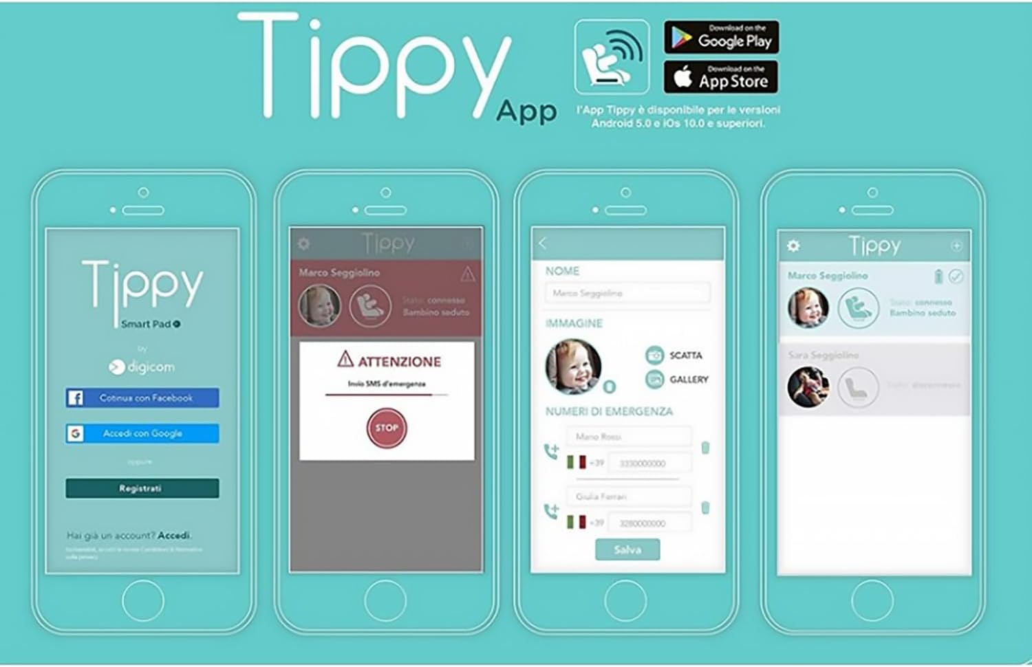 Thumbnail 5 de TIPPY PAD by Digicom — Dispositivo anti abbandono multicolore per seggiolini auto