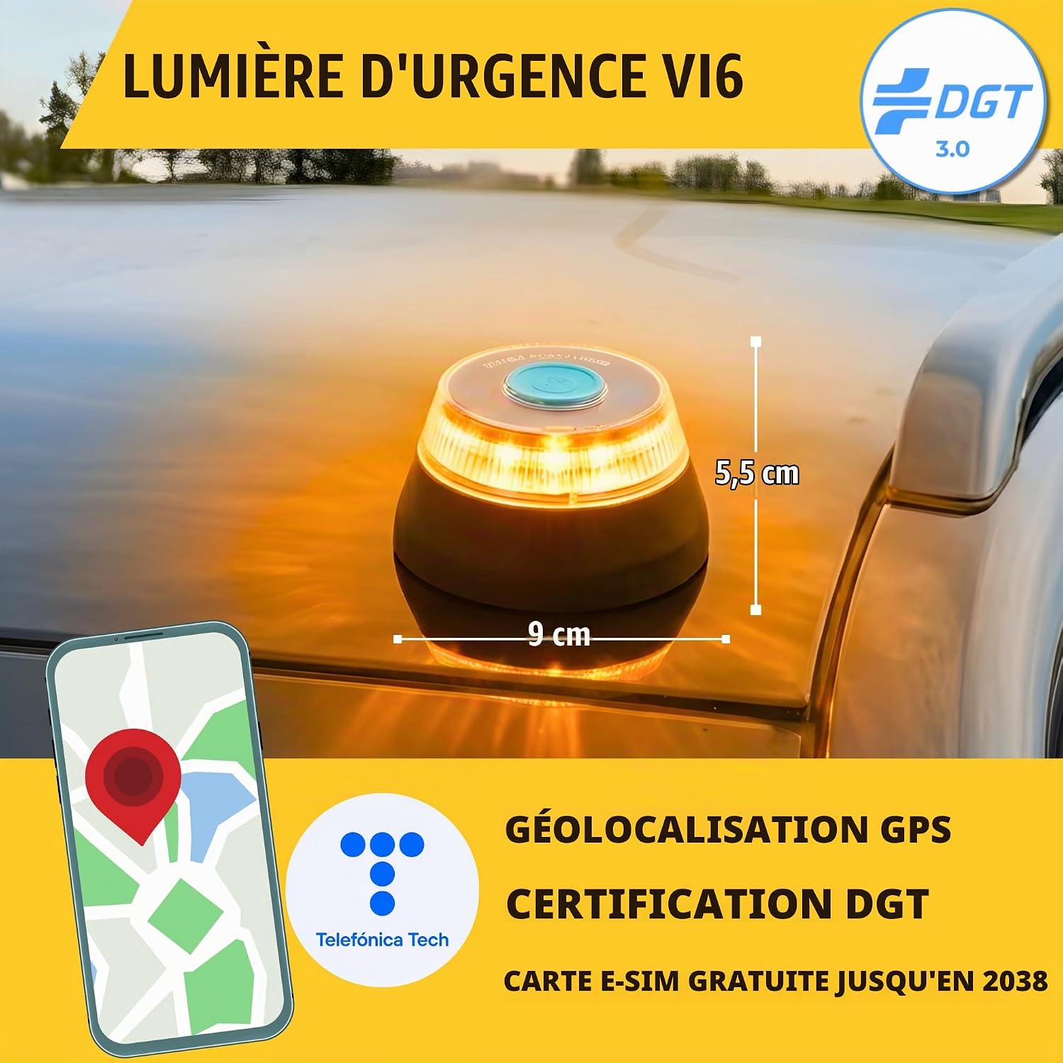 Thumbnail 1 de MAGIC SELECT V16-noodlicht met DGT 3.0-geolocatie, 360°-knipperlicht en magneet