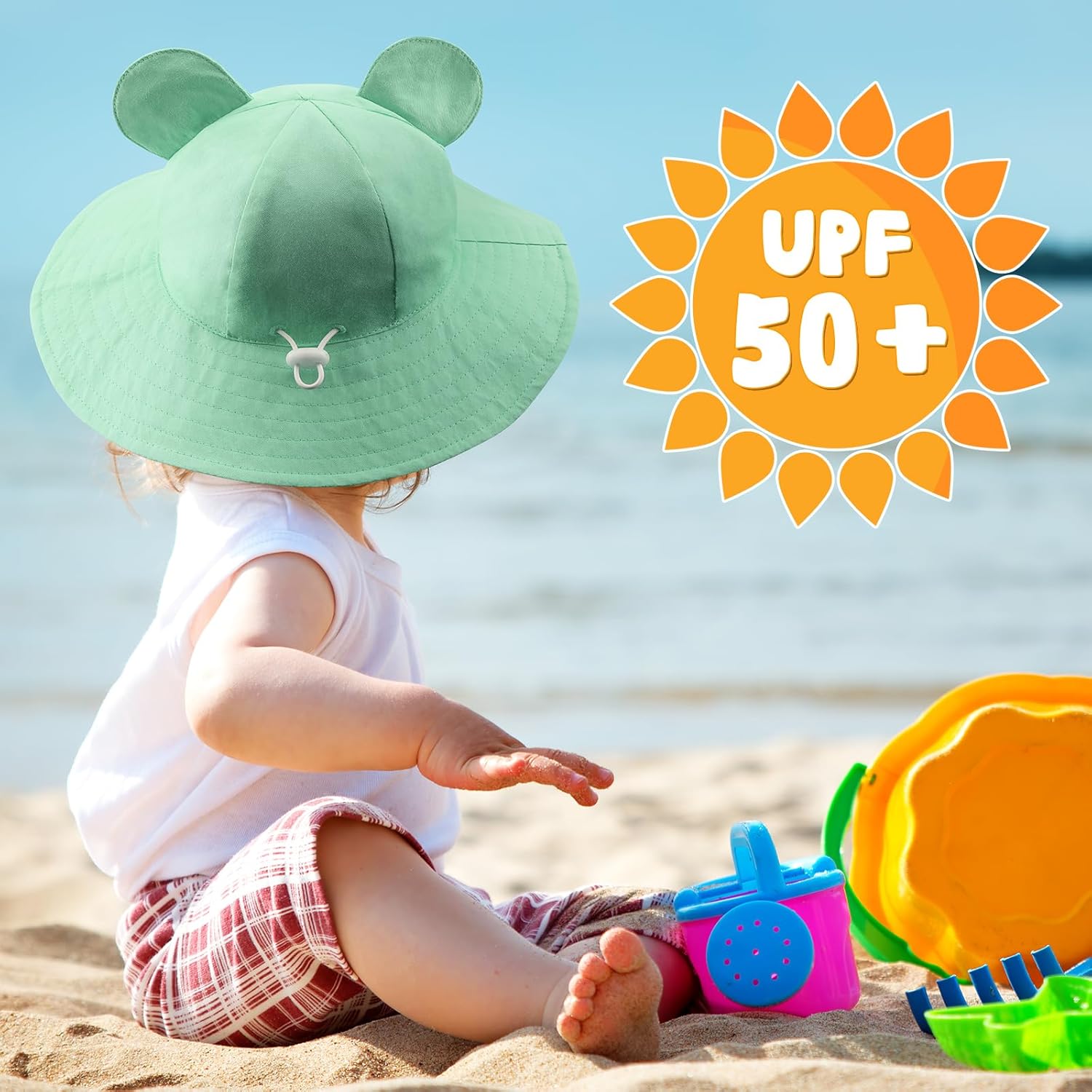 Thumbnail 2 de DRESHOW Baby Sun Hat: Bear-Eared UPF50+ Sun Protection for Toddlers