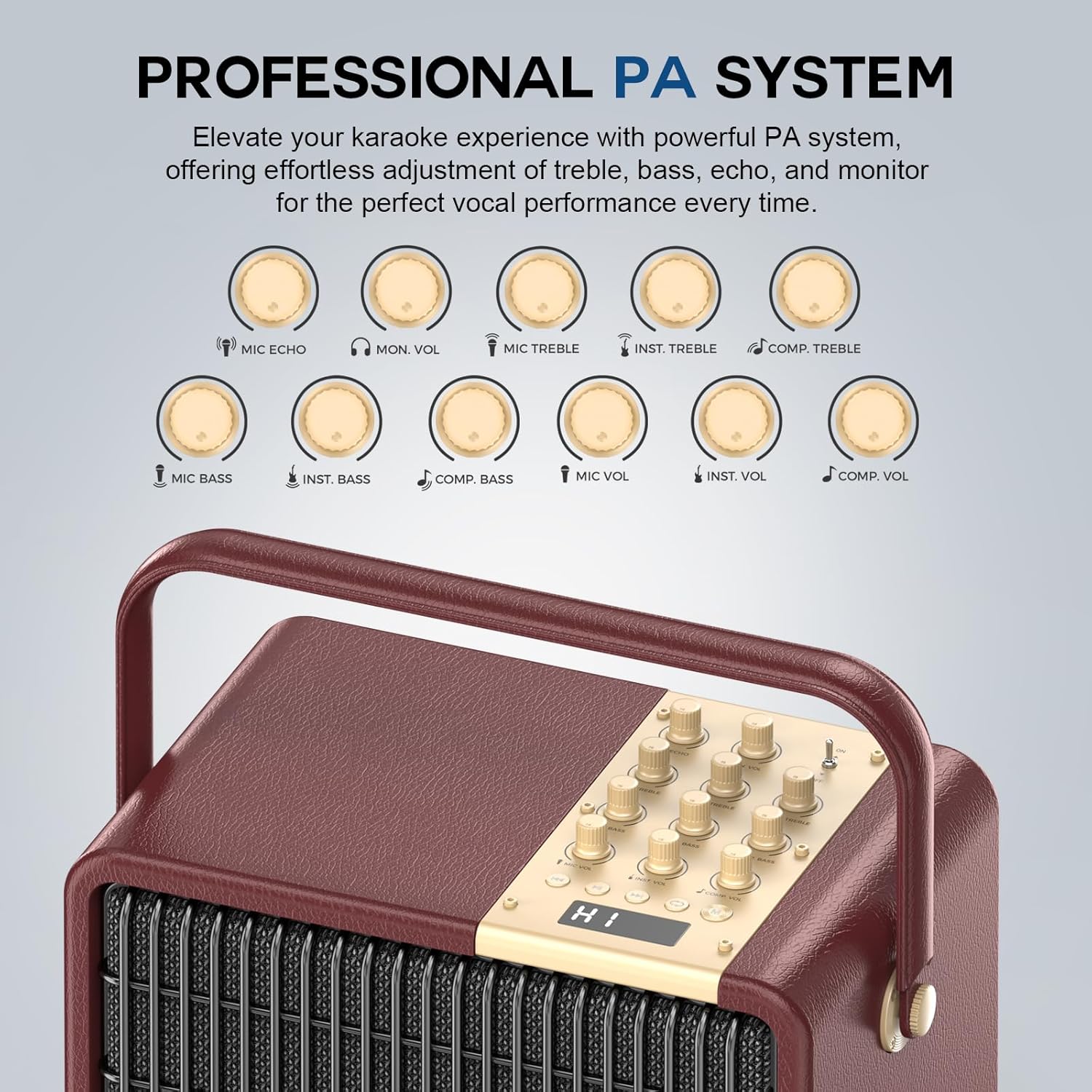 Thumbnail 3 de SUPNIU 320W Peak Power Karaoke Machine with 2 UHF Wireless Microphones – Portable Bluetooth PA Speaker for Home & Outdoor