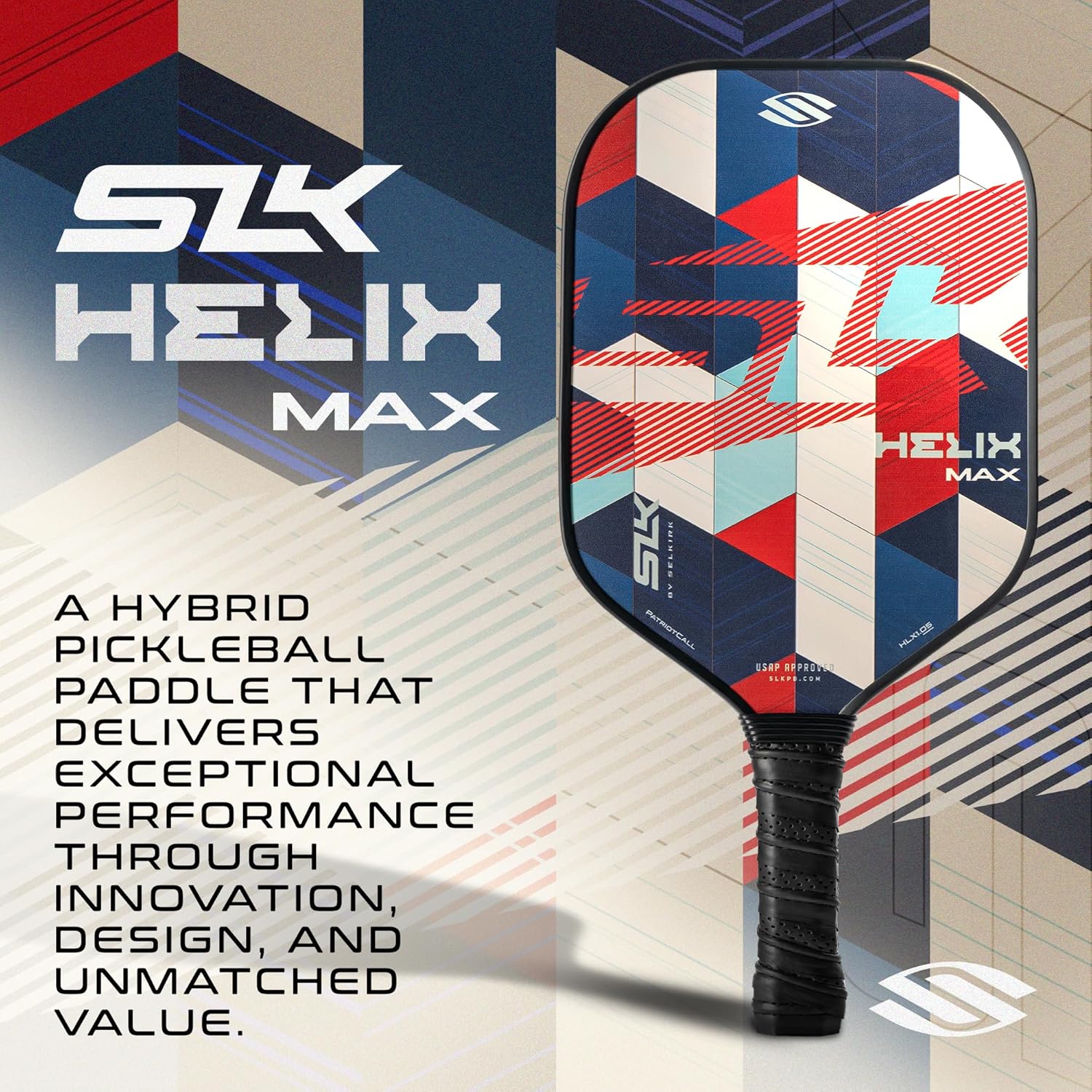 Detalle de Selkirk Sport SLK Helix Pro Pickleball Paddle (Thermoformed Carbon Fiber Core, Carbon + Fiberglass Hybrid Face)