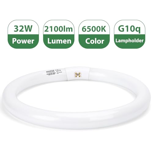Detalle de Aigostar T9 Tubo Circular Fluorescente G10q, 32W, 6500K, 30 cm