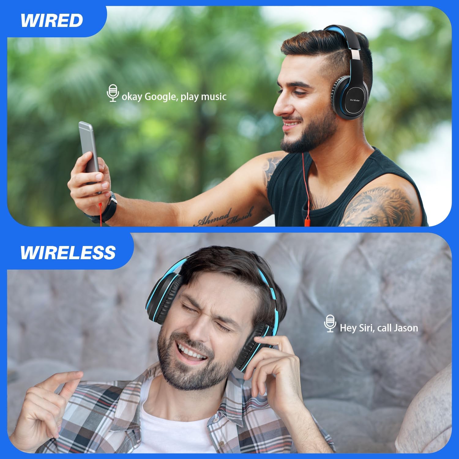 Detalle 2 de WorWoder W-915 Bluetooth headphones 80 hours
