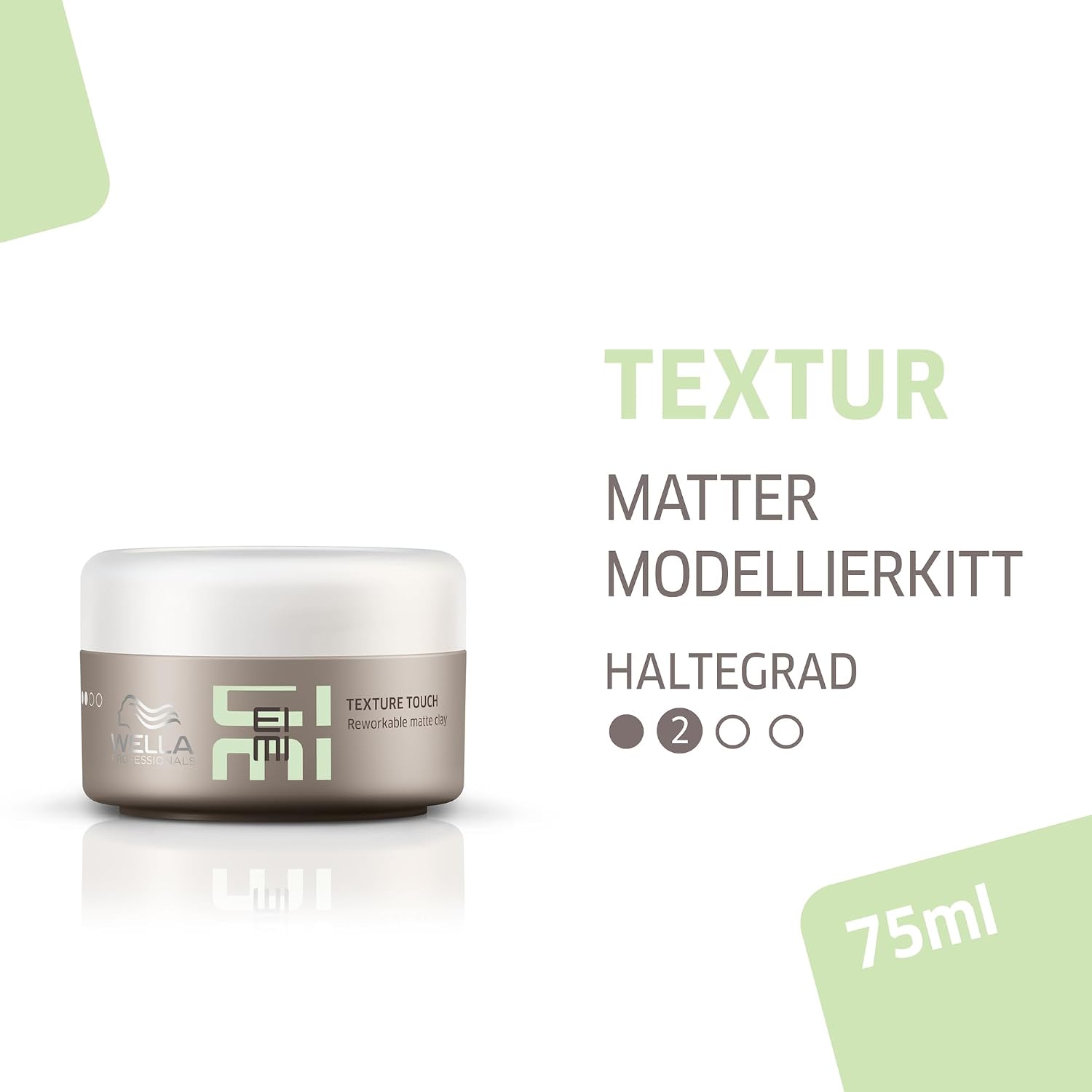 Detalle 2 de Wella Eimi Texture Touch remodellierbare Pomade mit Mineralien und Bienenwachs – mattes, texturiertes Haarstyling