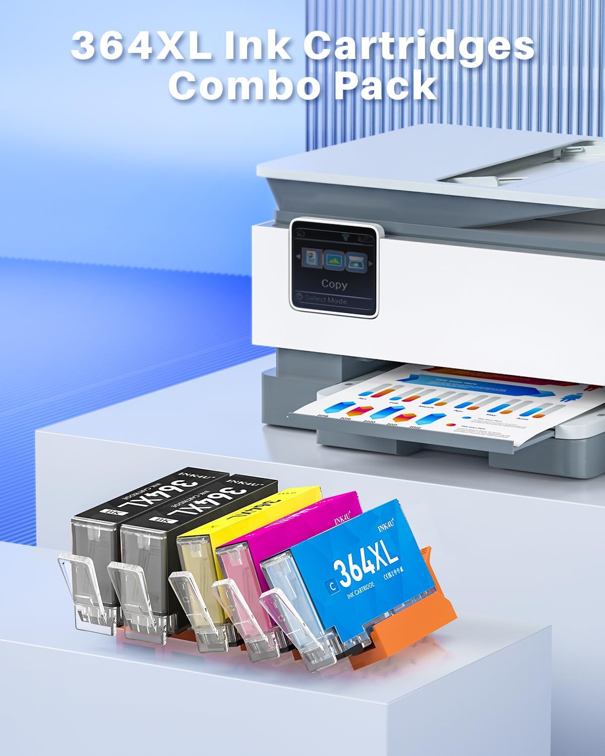 Detalle de INK4U 364XL cartucce compatibili HP 364XL (10 pezzi) per Photosmart, Deskjet e Officejet