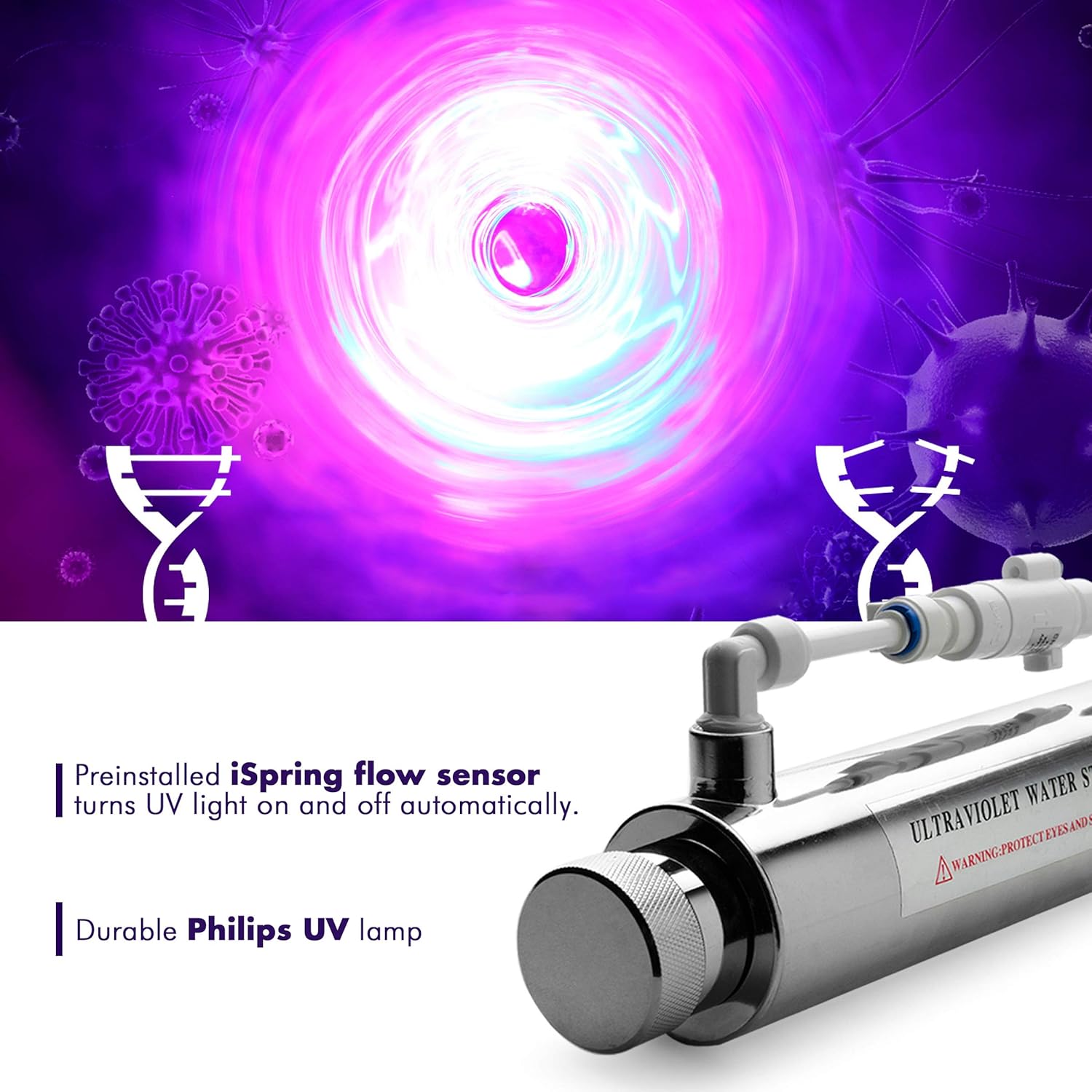 Detalle de iSpring RCC7AK-UV 7-Stage Under Sink Reverse Osmosis System with Alkaline Remineralisation + UV, 75 GPD