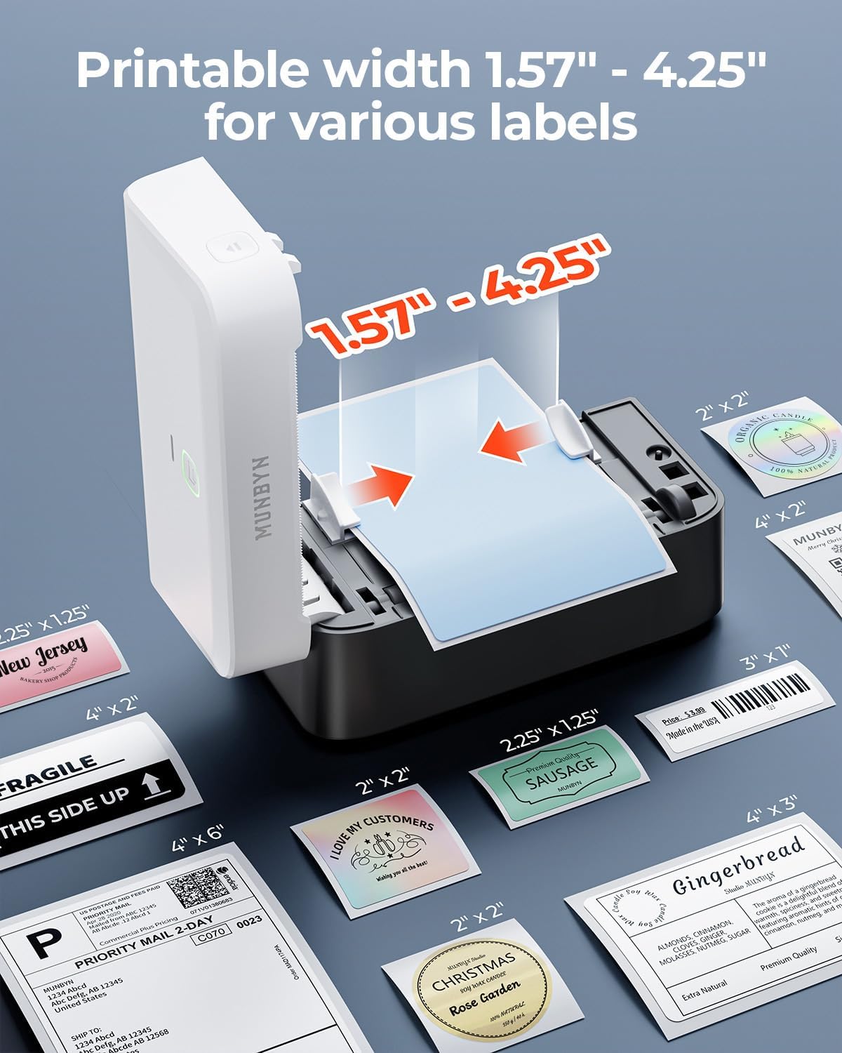 Detalle de MUNBYN 4x6 Bluetooth shipping label printer