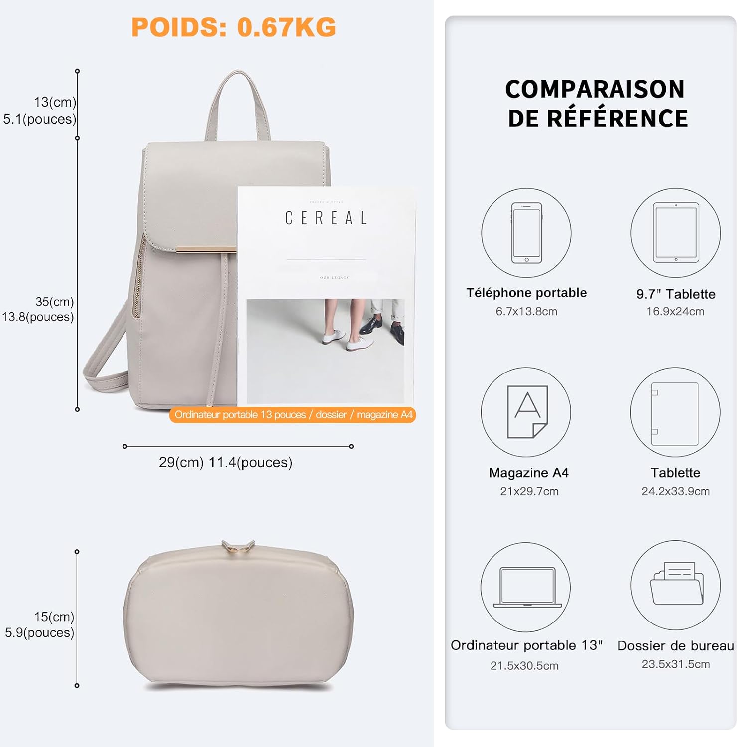 Thumbnail 4 de Miss Lulu Petit Sac à Dos Femme Imperméable et Léger — Confort et Élégance au Quotidien