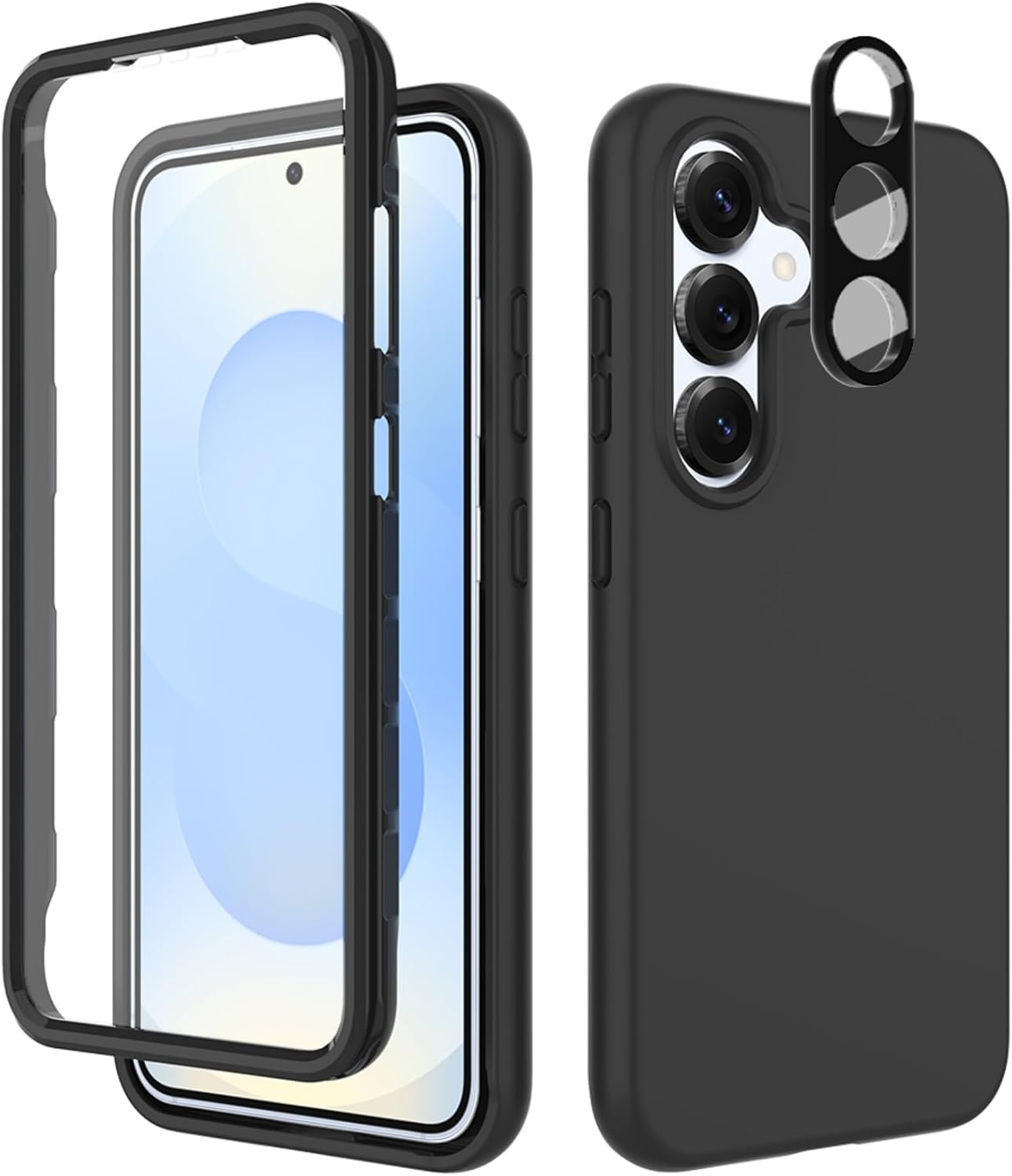 Detalle de Leedia coque Galaxy S25 5G 360° Protection avec écran intégré – Noir