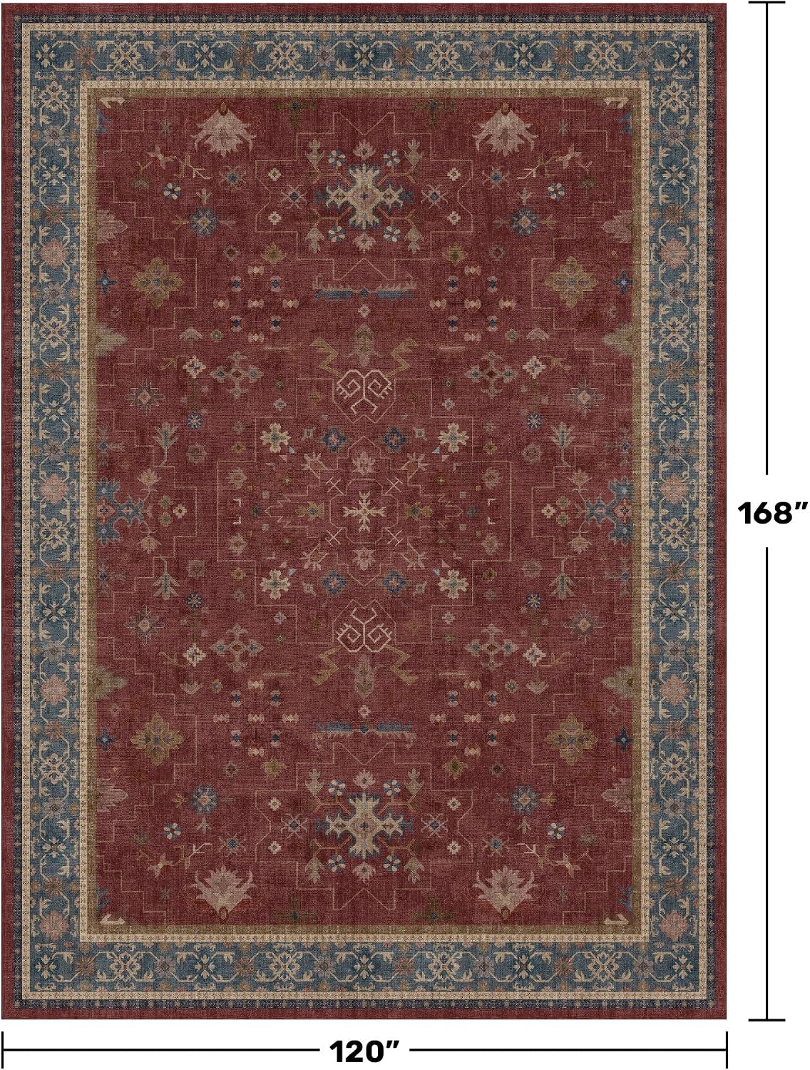 Detalle 2 de Hazo Haus Moroccan Rug 10 x 14 in, Dark Red