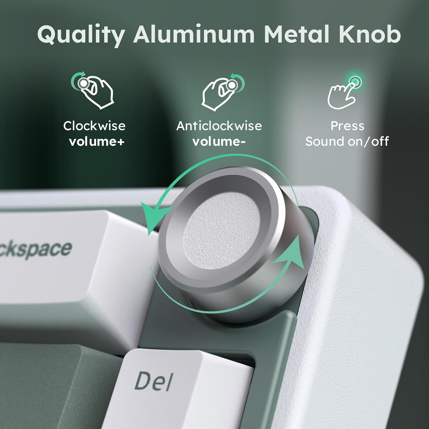 Detalle de RK ROYAL KLUDGE R65 Wireless Mechanical Keyboard with Volume Knob (Cream Switch, 60%, Gasket Mounted)