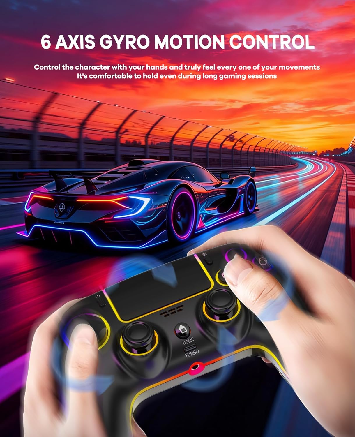Detalle de QIVORO Wireless Controller with Hall Effect Joysticks (PS5/PC/Steam Deck/Mac/iOS/Android) and Turbo