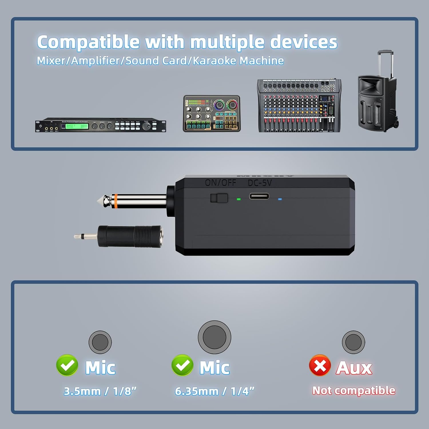 Detalle 2 de MRSDY U9-2 Wireless Handheld Microphone Set, Dual Channel, 2.4GHz