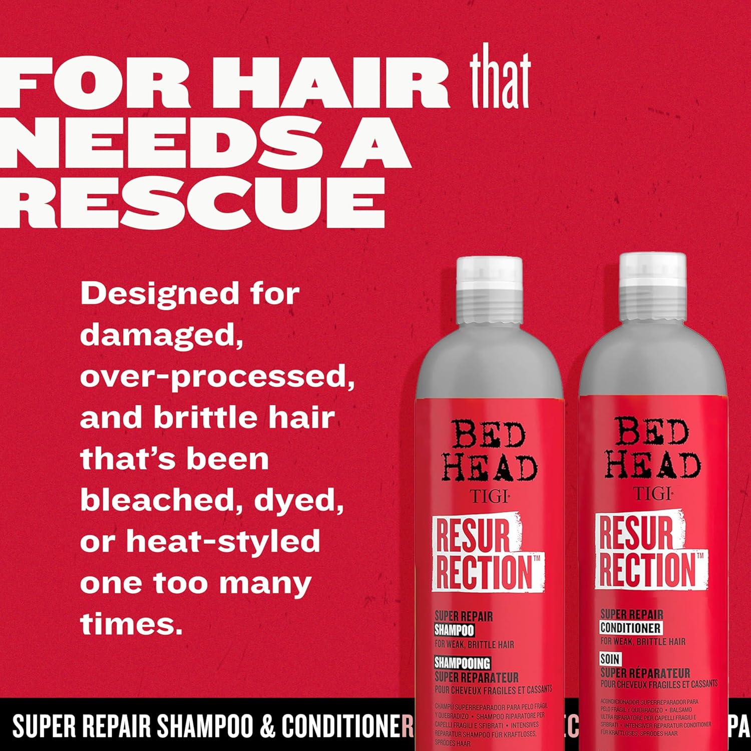 Thumbnail 3 de TIGI Bed Head Resurrection Hair Repair Shampoo & Conditioner Set (Dry and Damaged Hair, Maximum Strength)