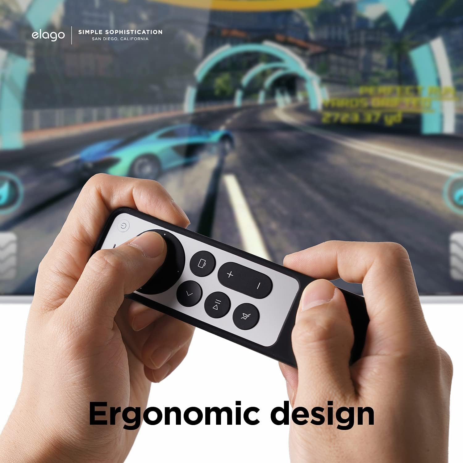 Thumbnail 4 de elago Étui R1 pour Apple TV 4K Siri Remote (3e/2e génération) – coque aimantée en silicone bleu phosphorescent