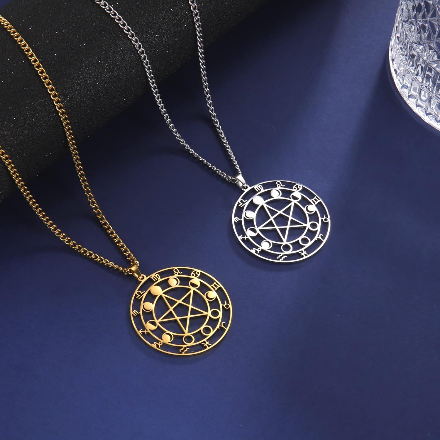 Thumbnail 6 de Dreamtimes Halskette mit Pentagramm-Anhänger aus Edelstahl – Baum des Lebens & keltische Sterne, Wicca/heidnisches Amulett