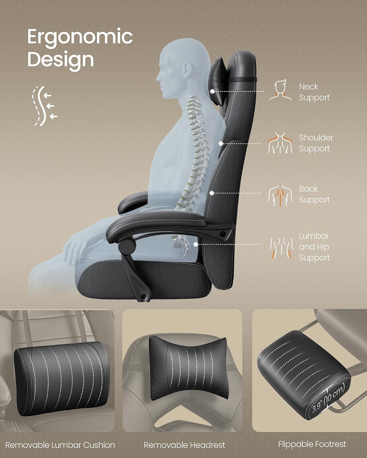 Thumbnail 5 de SONGMICS Gaming Chair OBG077B11