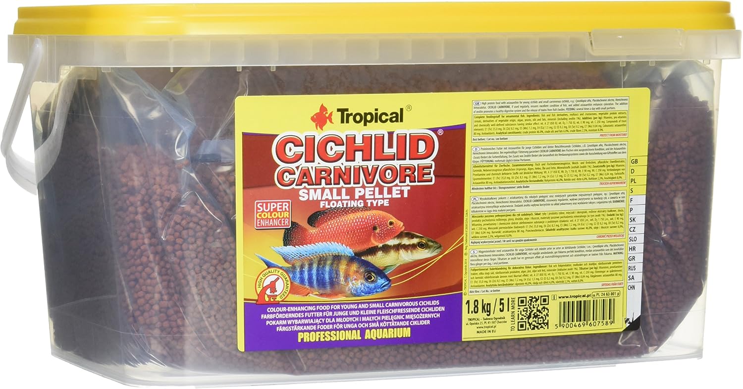 Detalle de Tropical CICHLID CARNIVORE SMAll PELLET – pokarm dla pielęgnic, 5 l, 1,8 kg