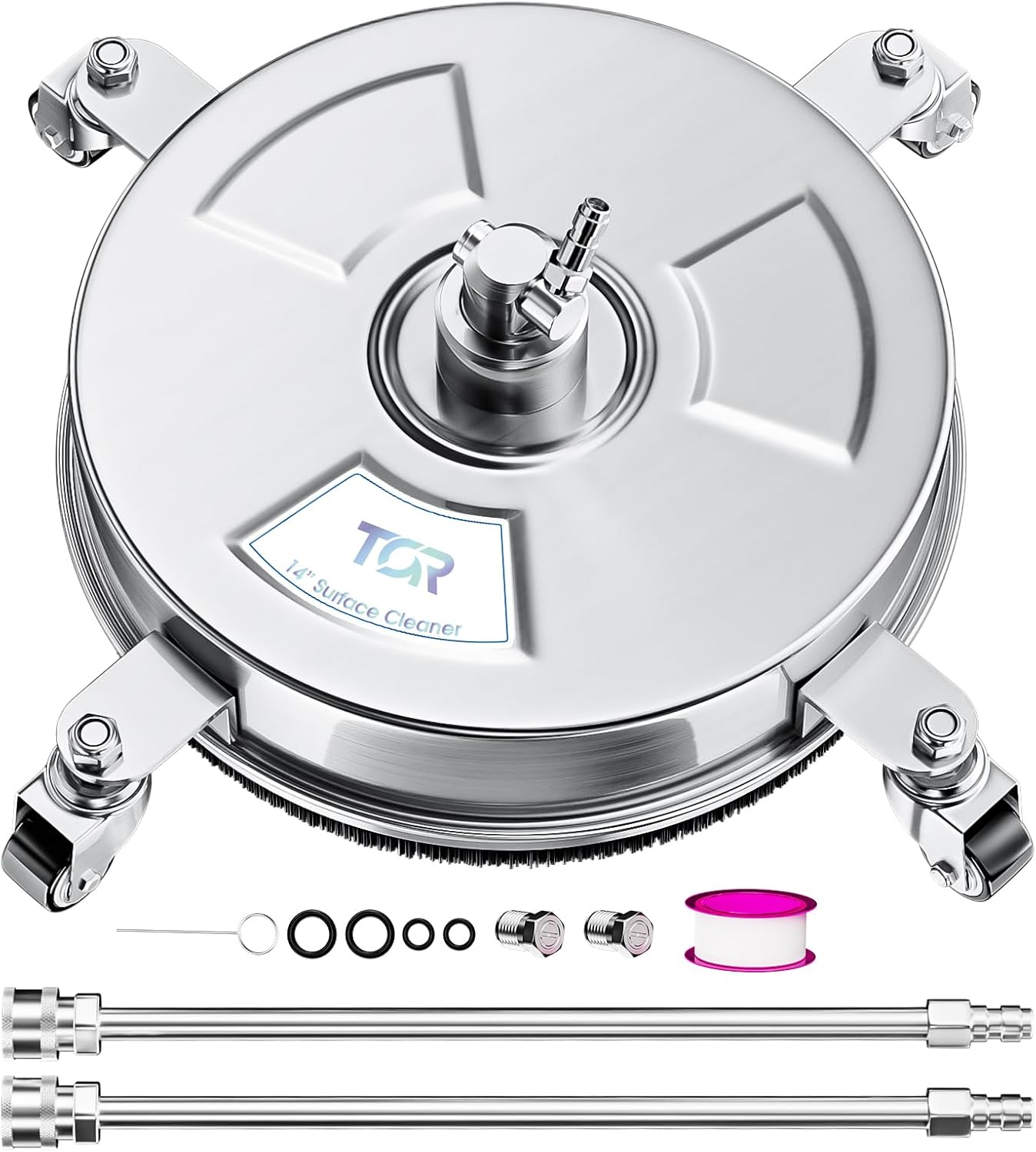 Detalle de TOR 14-Inch Pressure Washer Surface Cleaner, 4000 PSI, Stainless Steel
