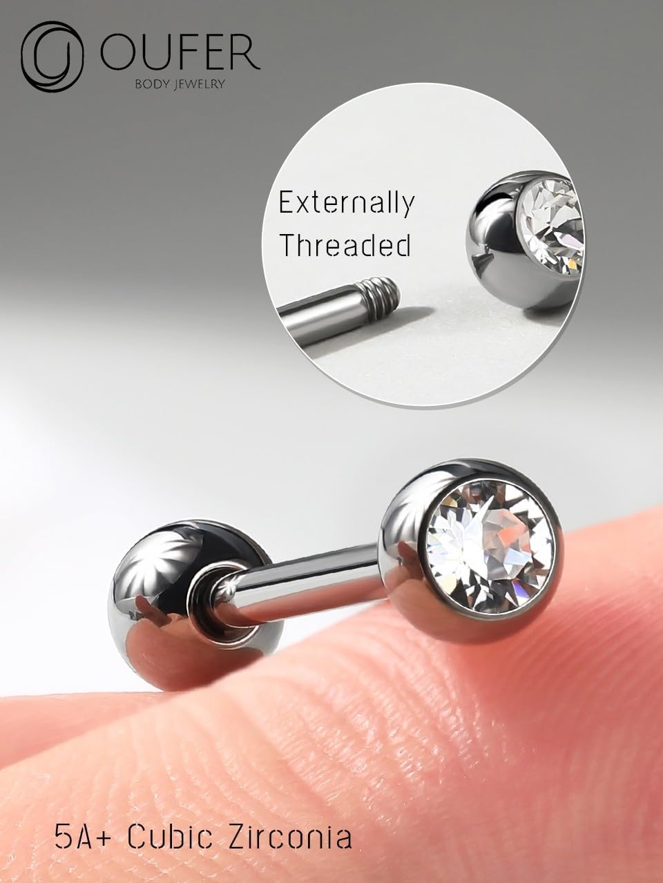 Thumbnail 1 de OUFER Boules langue Titane 14G 16 mm