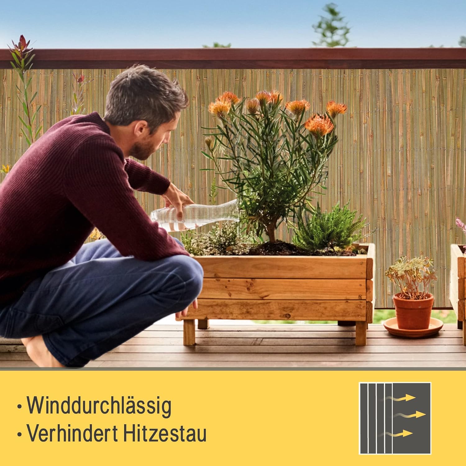 Thumbnail 3 de Sol Royal Bambus Sichtschutz 180 hoch – FSC® Balkon- und Garten-Schutzmatte 180x600 cm