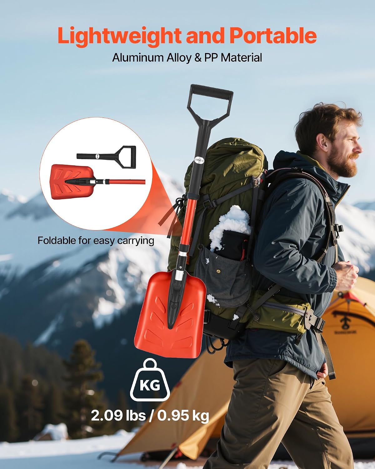 Detalle 2 de VEVOR 9-in Foldable Snow Shovel ⚙
