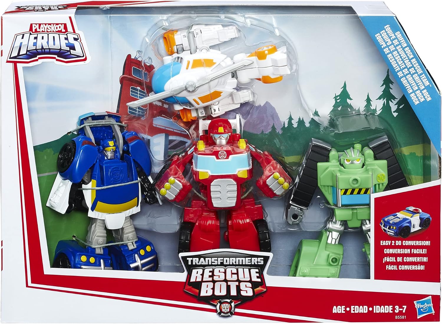 Thumbnail 2 de Playskool Heroes トランスフォーマー Rescue Bots Gryphon Rock Rescue Team 変形フィギュア4体セット