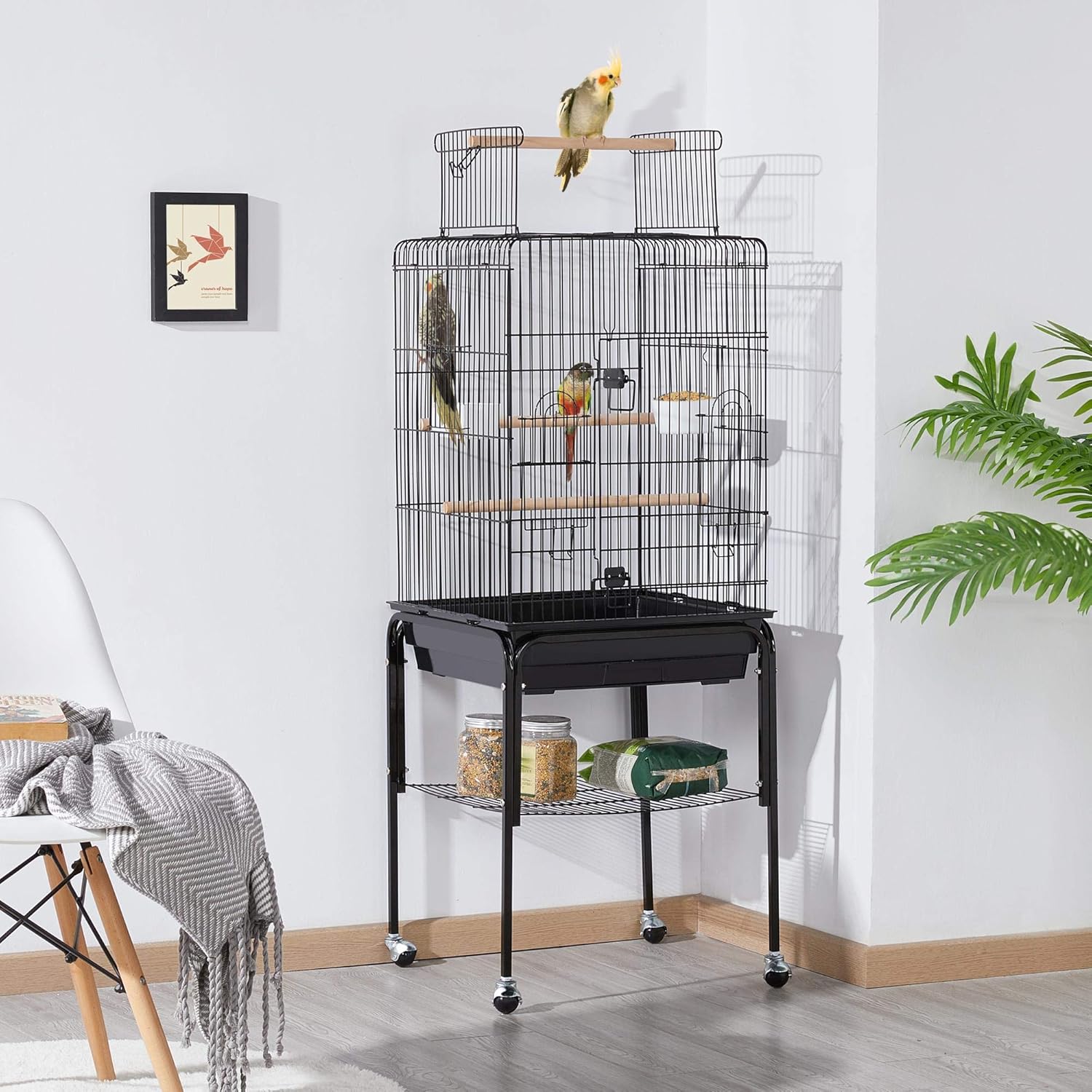 Detalle 2 de Yaheetech Parrot Cage 47in play top