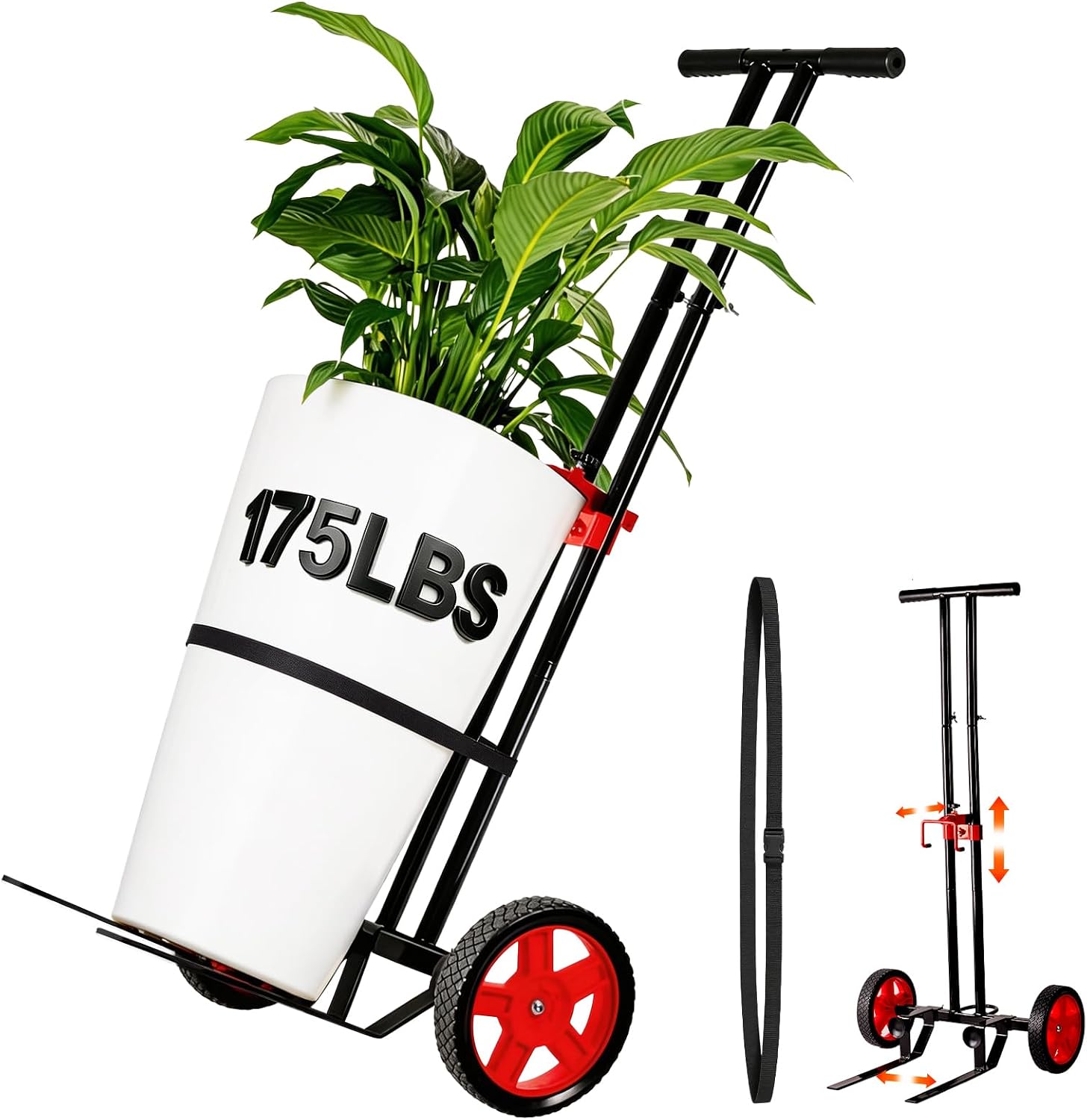 Detalle de ZT-HPTC Plant Caddy with Wheels, 175 lb Capacity, Adjustable Arms