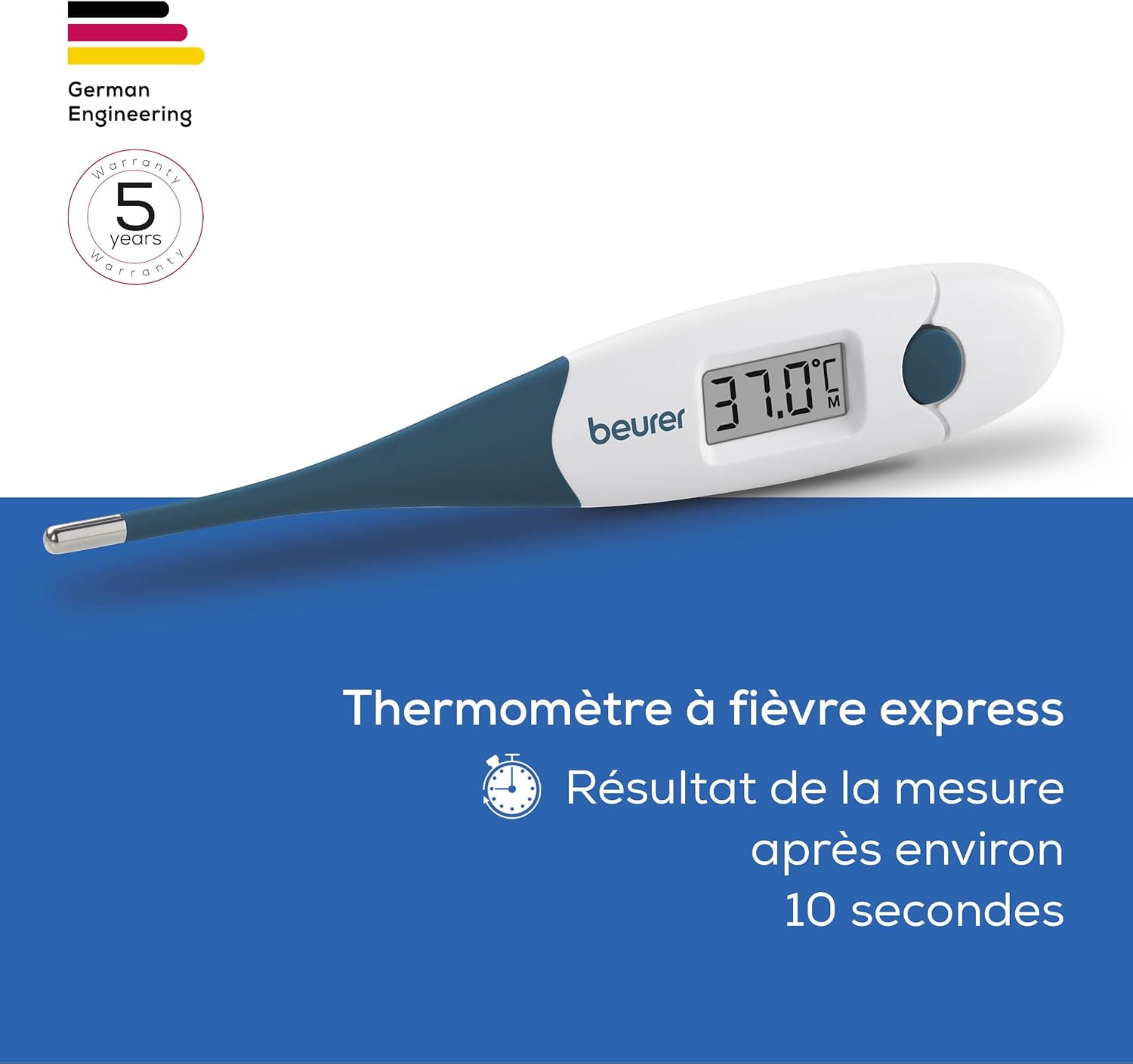 Detalle 1 de Beurer FT 17 thermomètre clinique 10 s 🩺