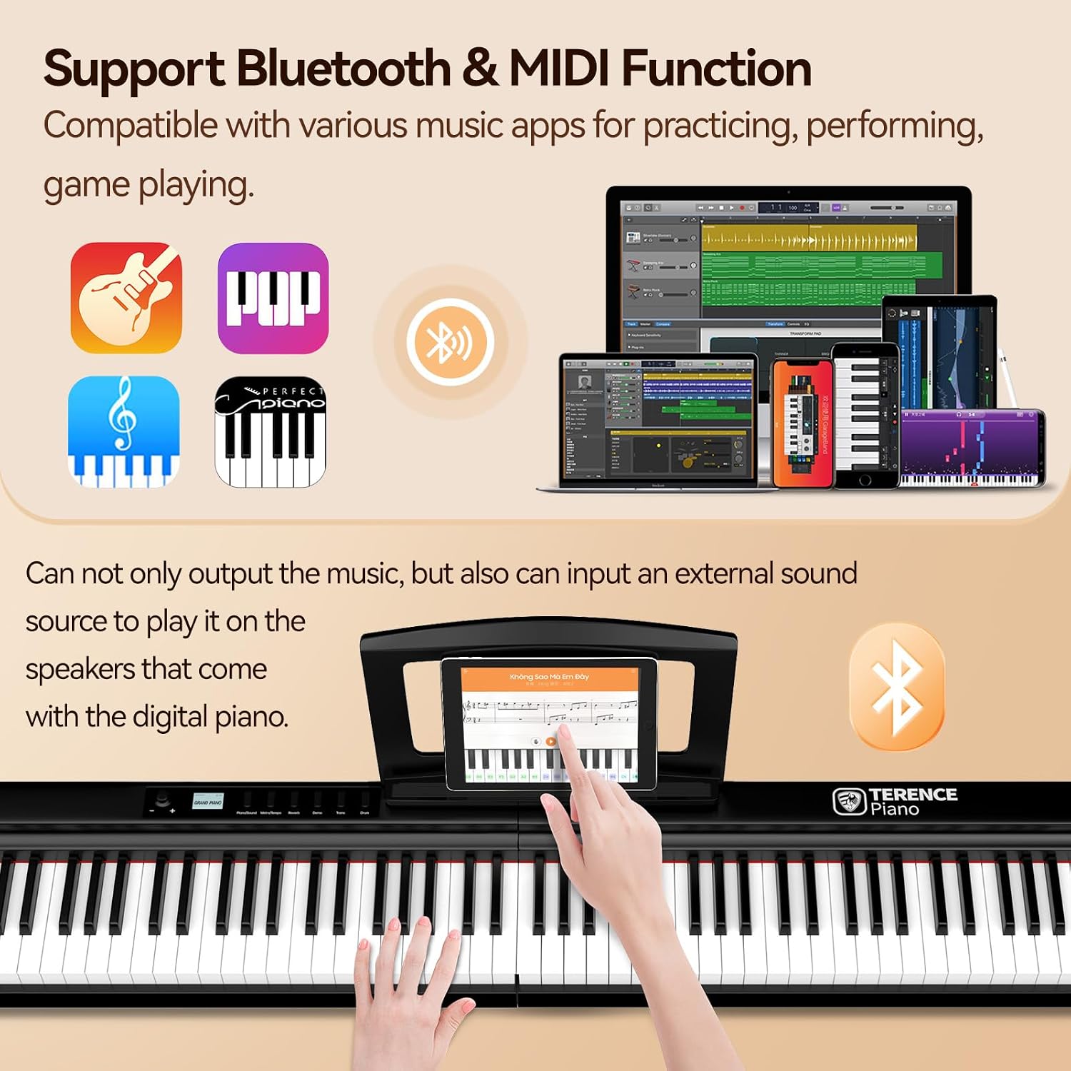 Detalle de TERENCE 88 key weighted digital piano