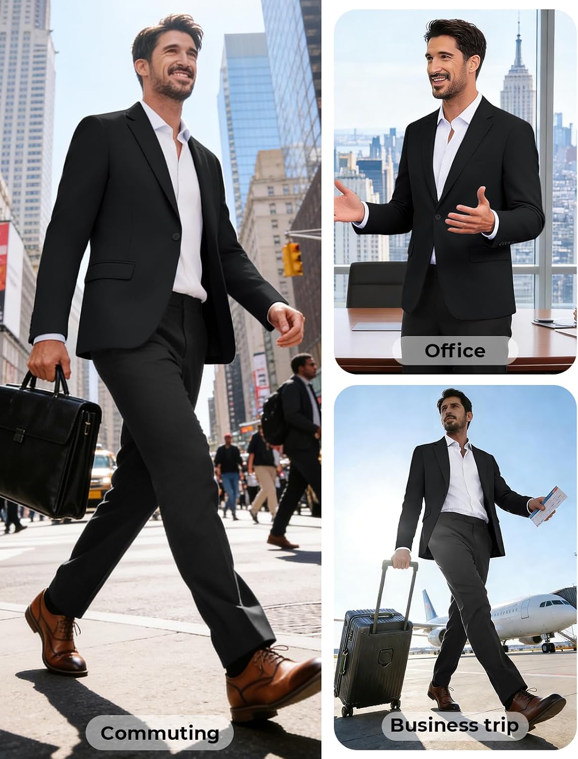 Detalle 2 de PJ PAUL JONES Lightweight Men's Sport Coat, Slim Fit, One-Button, Breathable