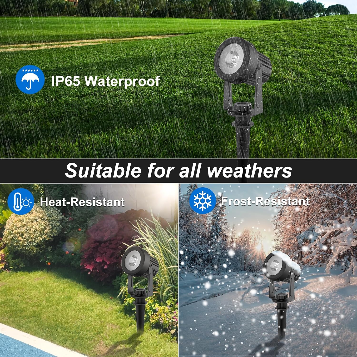 Thumbnail 6 de NATPOW Solar Spot Lights Outdoor Garden – Dusk-to-Dawn, 3000K (6-in-1) IP65, Auto On/Off, 937 lumens