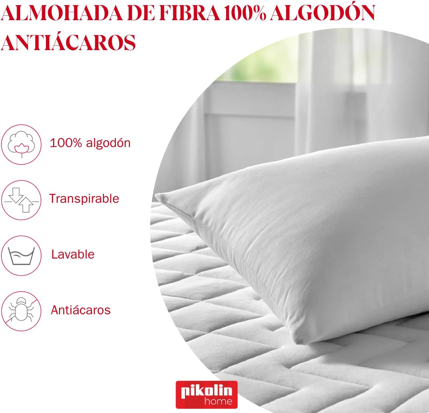 Thumbnail 1 de Pikolin Home - 2 Almohadas Hipoalergénicas 💤 Firmeza Baja