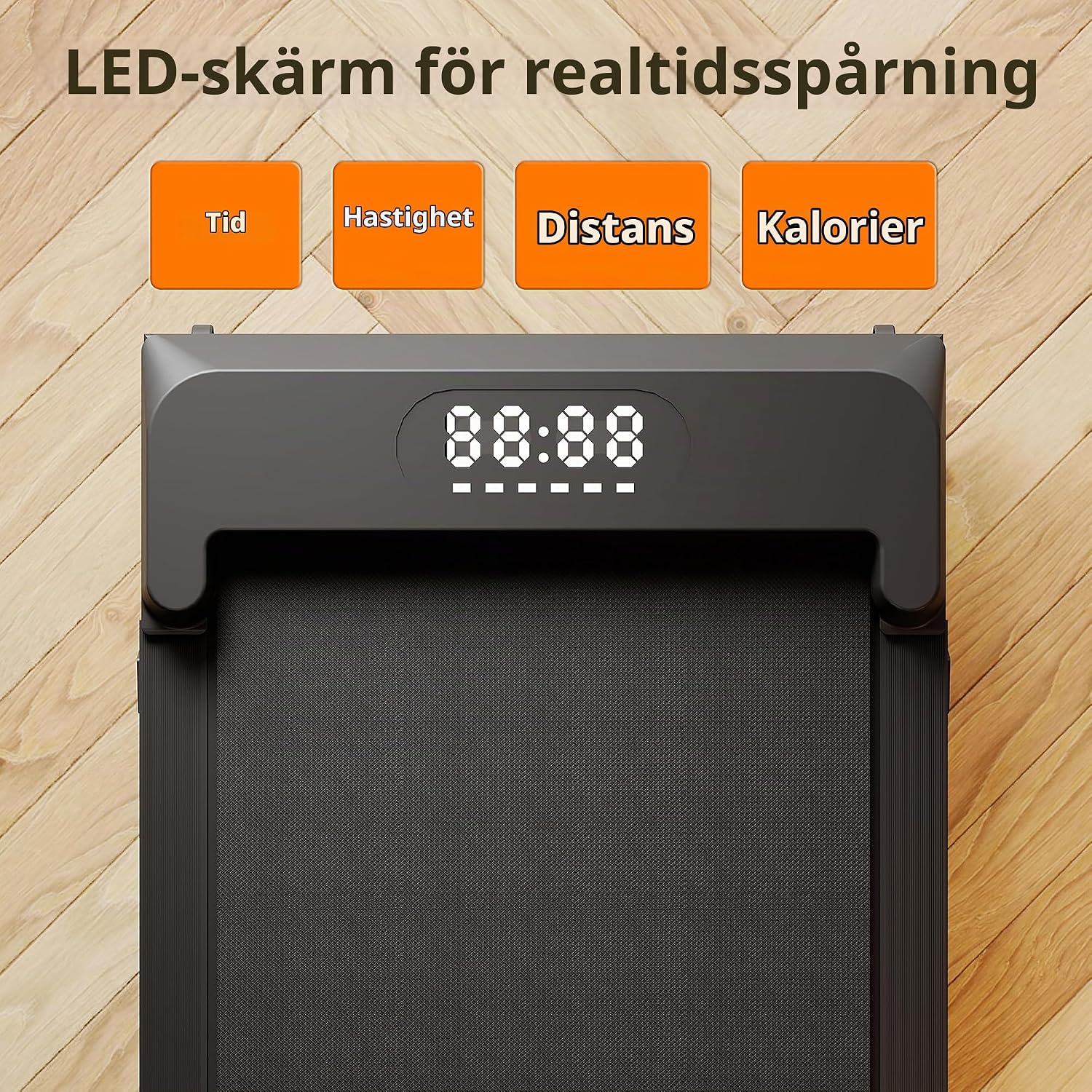 Detalle 1 de VZYTV T6 gåband med 5 % lutning, kompakt format och LED-display
