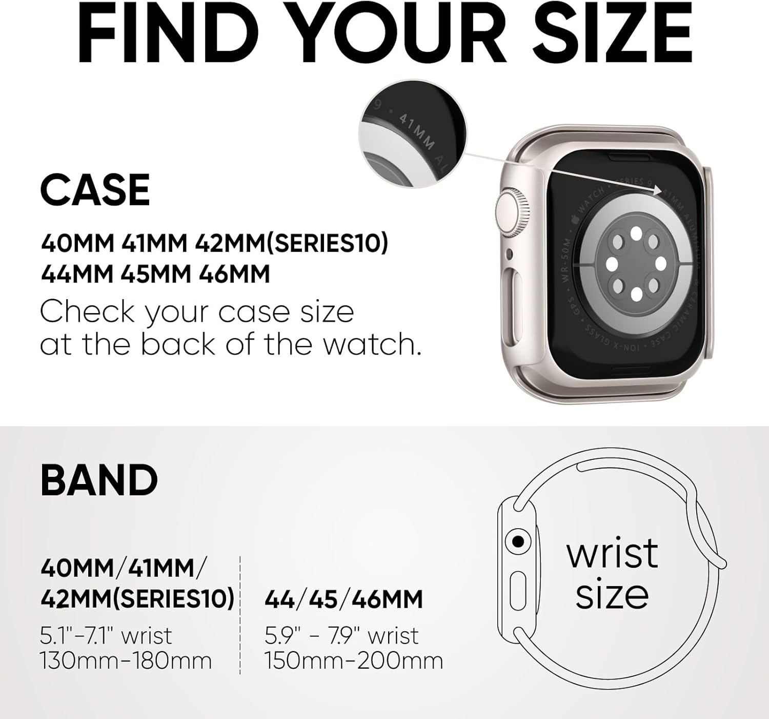 Thumbnail 4 de Joehwerr 3-in-1 silicone Apple Watch strap set for 40mm, with protective cover and 9H tempered glass (Starlight)