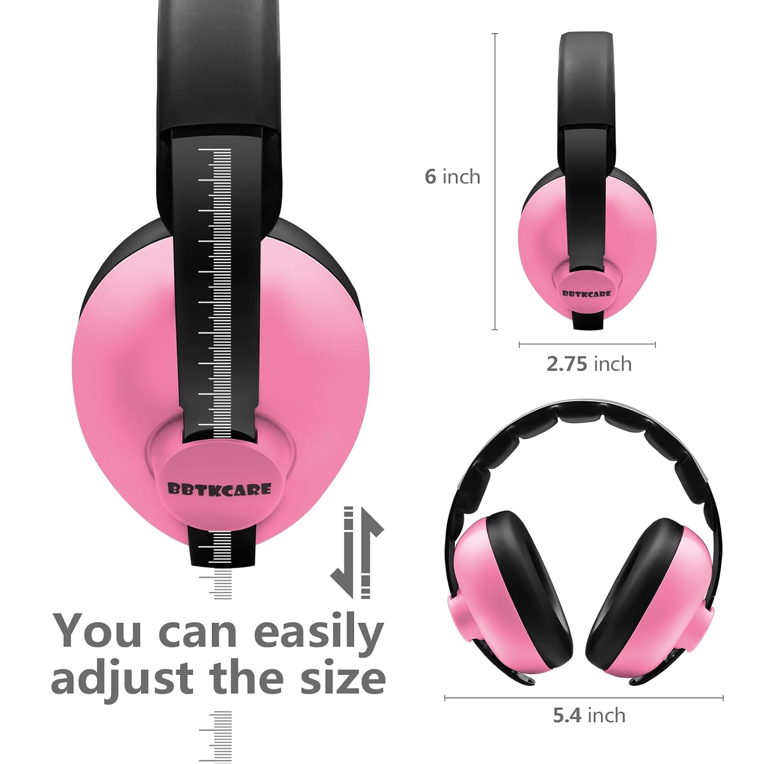 Detalle de BBTKCARE Baby Headphones Noise Cancelling Earmuffs (3 Months to 3 Years) – Pink