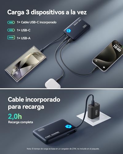 Detalle de INIU 45W Power Bank 10000mAh ⚡ Carga Rápida USB-C