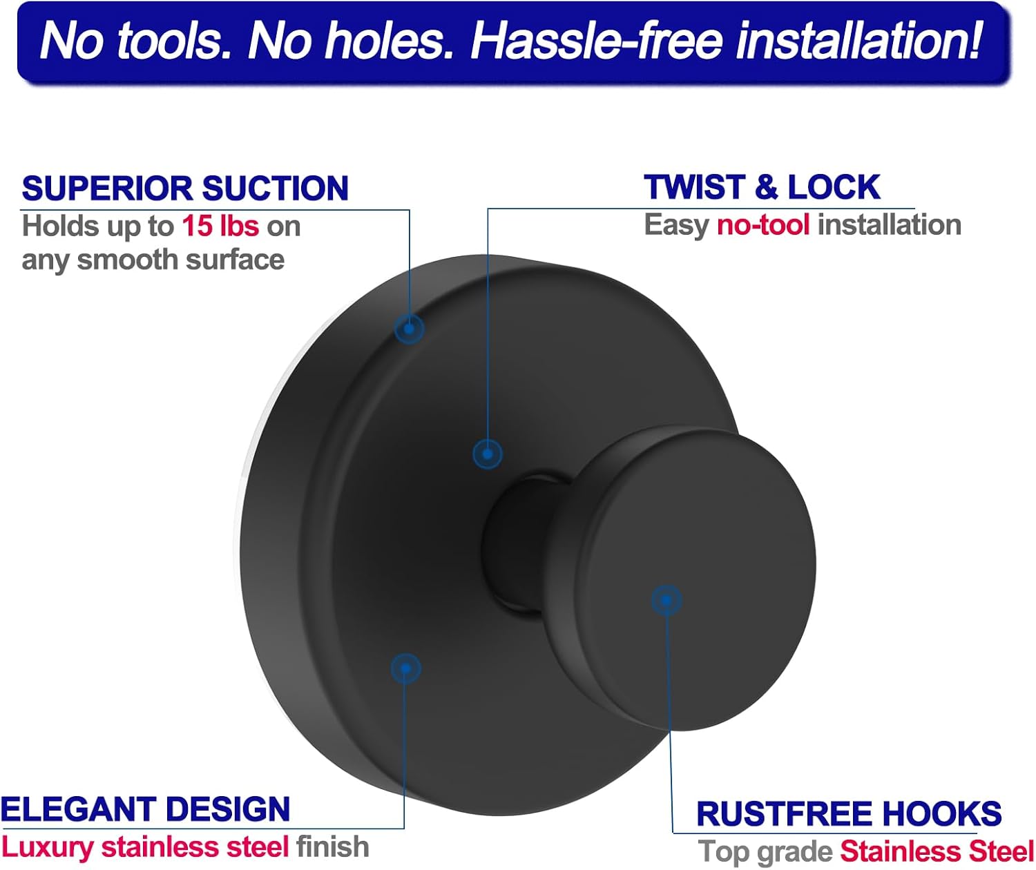 Thumbnail 5 de Bntuk Suction Cup Hooks for Shower ⚙