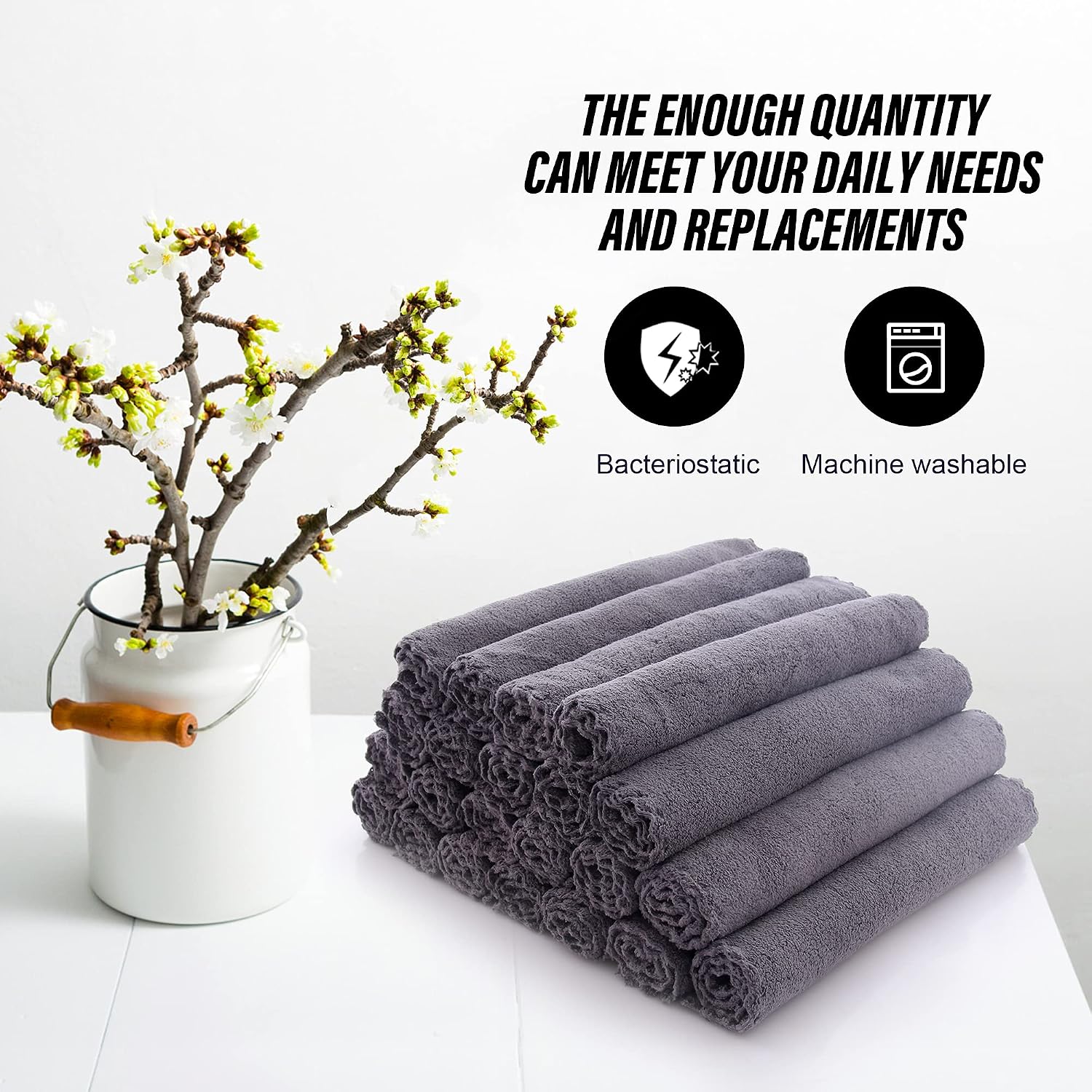 Detalle 1 de MOONQUEEN Washcloth Set, 12 x 12 Inches