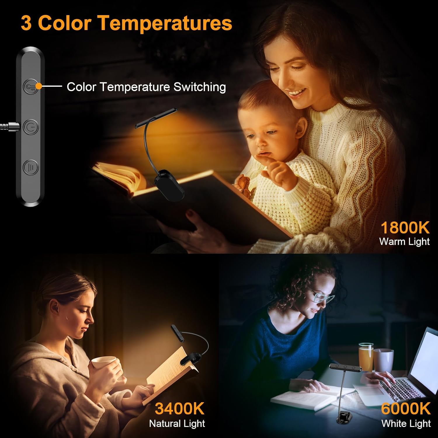 Detalle de Gritin 19 LED Luz de Lectura 1200 mAh