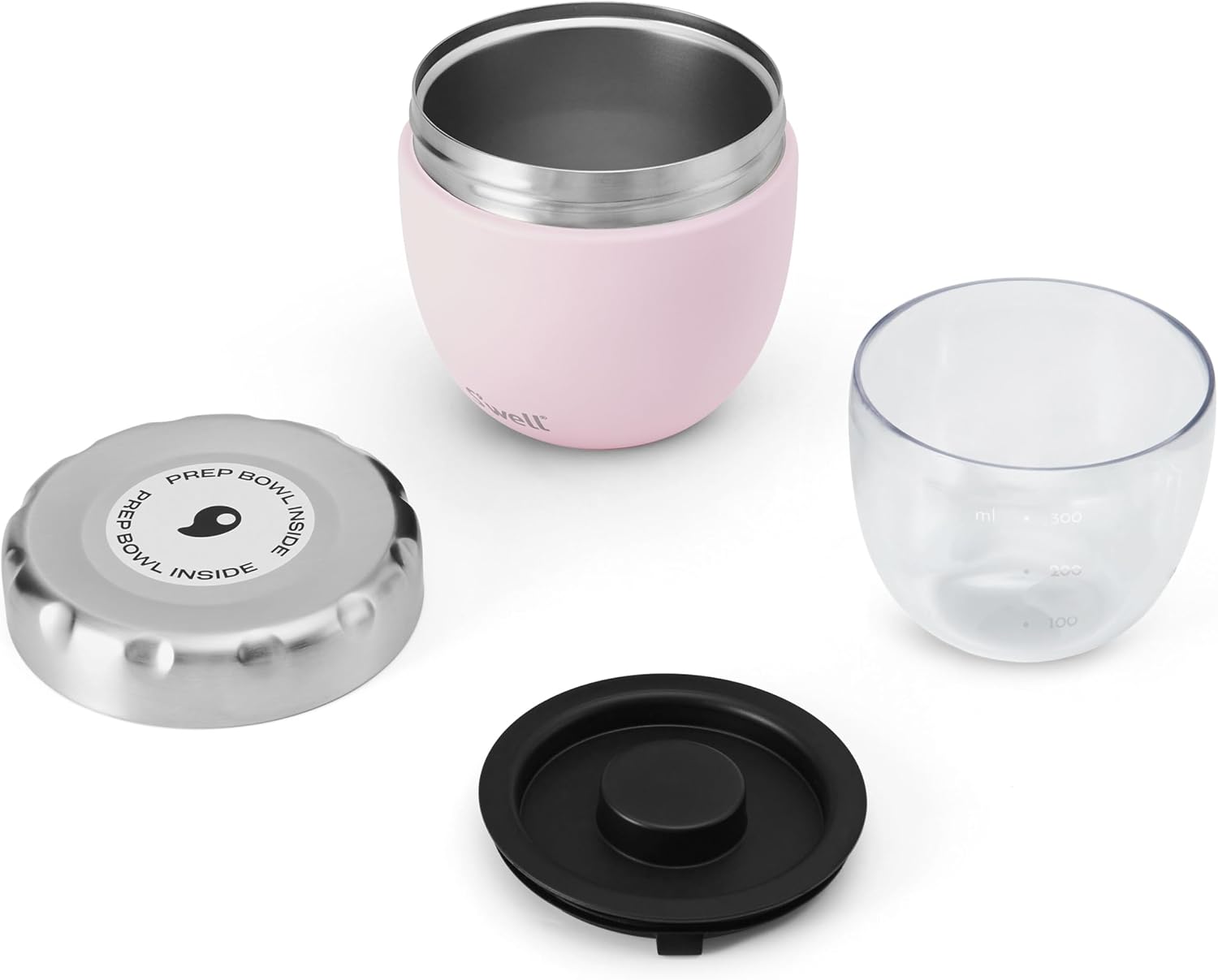 Detalle de S’well Pink Topaz Eats 2-in-1 Food Bowl, 636ml Insulated Stainless Steel
