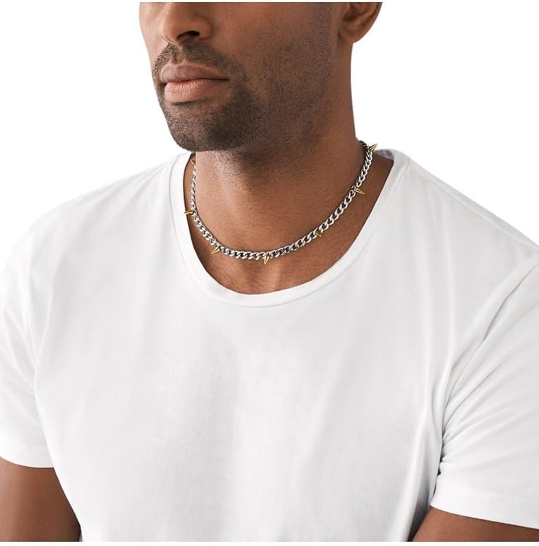 Thumbnail 2 de Diesel Collier pour homme en acier inoxydable bicolore à fermoir mousqueton – 2 tons