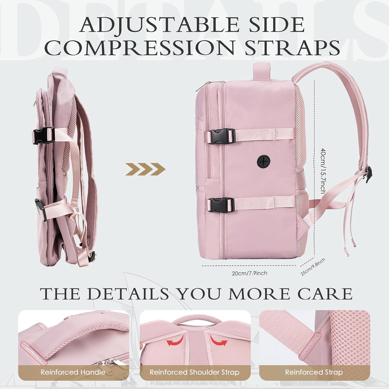Detalle 2 de WOUIYO for Ryanair Cabin Bags 40x30x20 Underseat Cabin Bag: Practical, Waterproof and TSA-Ready