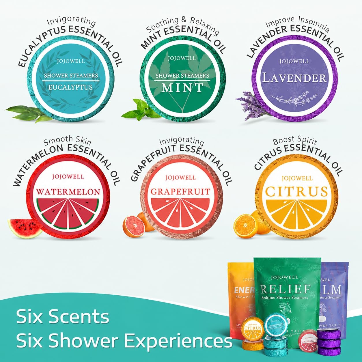 Detalle 2 de JoJowell 18 Pack Shower Steamers