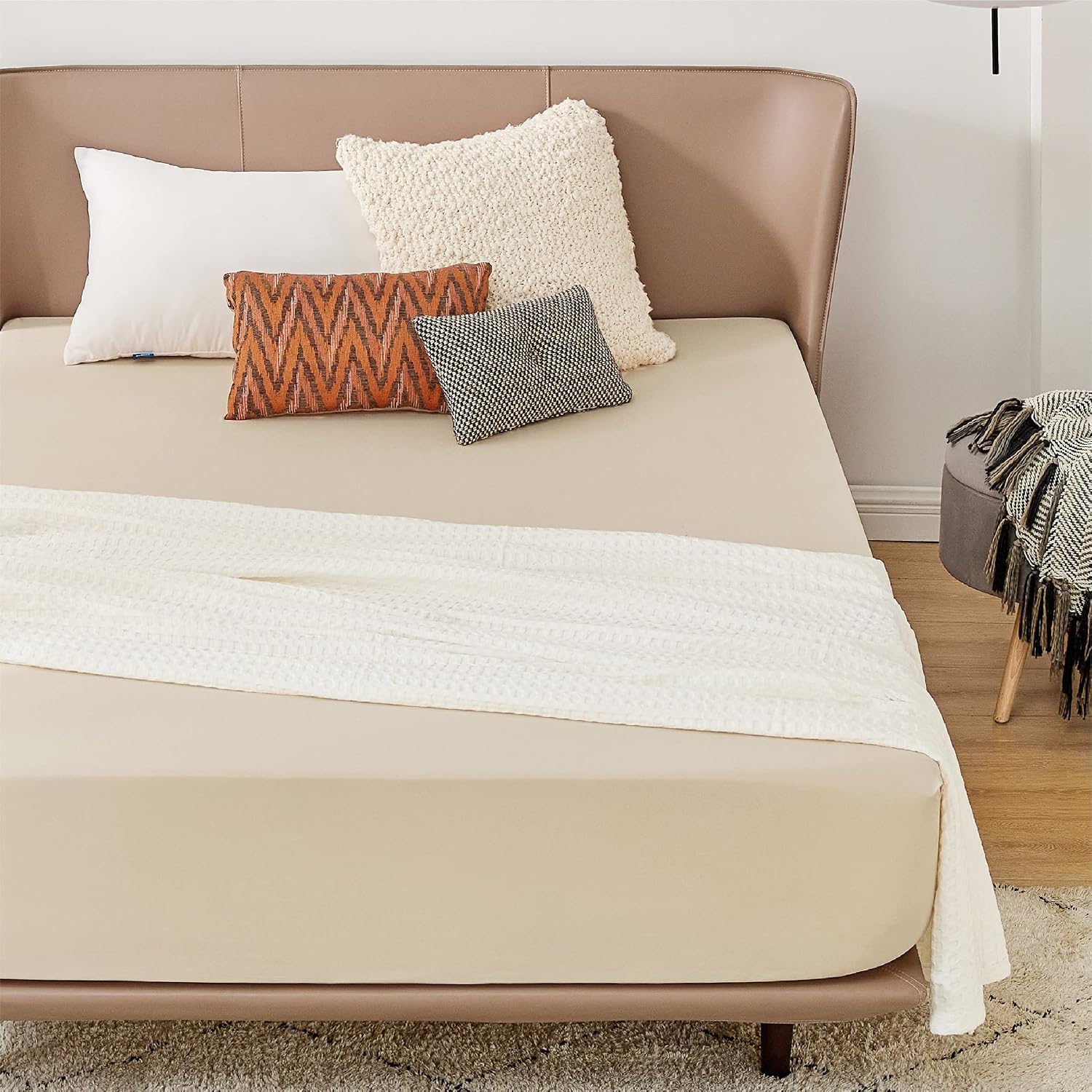 Detalle 2 de Bedsure King Size Fitted Sheet 16in Extra Deep Pocket